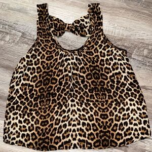 Women's Leopard Print Chiffon Tank Top Size Large Brand Rue 21